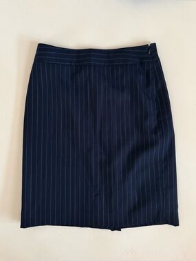 Banana Republic Navy Pinstripe Tailored Pencil Skirt